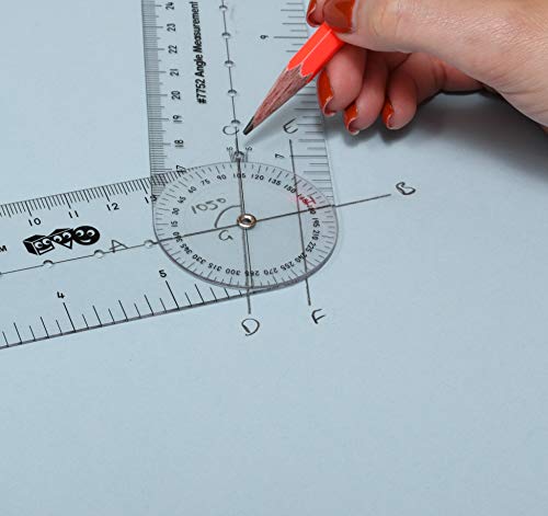 image for LEARNING ADVANTAGE-7752 Angle Measurement Ruler - Clear, Flexible and 