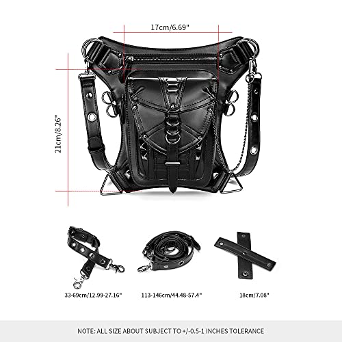 Bolso de pierna con cadena y triple ajuste manos libres 5
