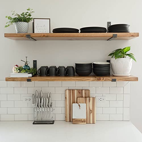 MLOQI Shelf Brackets 6 stück Regalhalterung Schwarz mit Lippen, Regalwinkel Schwerlast, Regalhalter Metall 0,5 cm Dick, Tragkraft 50 KG (Schwarz 25 x 15cm)