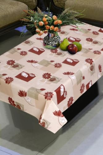 Image of Dakshya Industirs PVC Waterproof Table Cover 36x54 Inch Floral Printed Center Table Cover Washable Plastic Table Sheet Oilproof Dining Table Cover for Coffee Table Living Room Home (Royal Leaf)