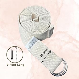 The Yogis 100% Cotton Yoga Belt – 9 Feet Extra Long Yoga Strap for Stretching, Alignment & Flexibility | Ideal for Iyengar Yoga, Therapy & Home Practice
