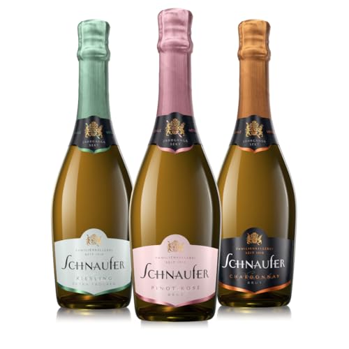 Schnaufer 3er Mix Jahrgang Sekt - 1x Riesling, 1x Pinot Noir Rosé, 1x Chardonnay - Familienkellerei...