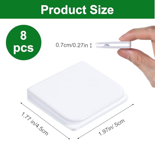 8 STK Selbstklebend Duschvorhang Clips Ohne Bohren, Schutz Winddichte Spritzschutz Shower Curtain Gardinen Klammern Halterung Haken Für Befestigung Curtain Duschvorhang Zubehör(Weiß)
