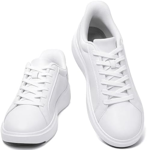 （15:30時点） [SOARHOPE] 【立ったまま履ける靴】理学療法士推薦 防水 スニーカー レディース 白 レザースニーカー ウォーキングシューズ 革 厚底 世界一快適 通勤 歩きやすい 立ち仕事 軽量 ホワイト 23.0 cm