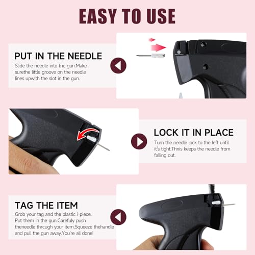 Image of Black Quick Stitch Sewing Gun - Includes 6 Mini Needles and 4000pcs Fasteners (2000 Black & 2000 White) Clothing Stitch Gun Quick Stitchy Sewing Kit