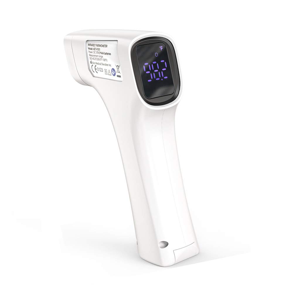 Ahlirmoy BTTTSS Forehead and Ear, Digital Infrared Temporal Thermometer with Fever Alarm and Memory Function for Baby Adults and Kids, White and Blue