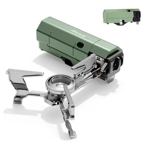 SYFUNLV Campingkocher Tragbarer Gaskochfeld mit Tragetasche klappbaren Kocher 2.6KW für Camping Wandern und Party (Grün)