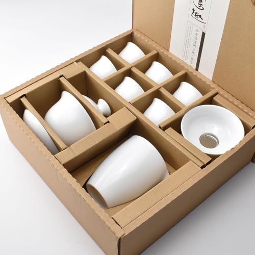 天香茶行 高白茶器セット 蓋碗 110ml(満水160ml)、茶海 180ml(満水230ml)、杯 30ml(満水50ml) 【 茶器 茶具 】