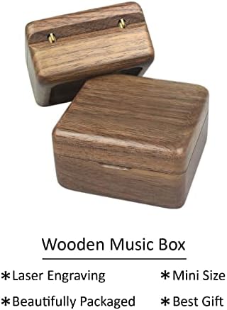 Sinzyo Sailor Moon Music Box Vintage Wood Carved Wind Up Musical Box Gift For Christmas,Birthday,Valentine's Day(Walnut Wooden Box)