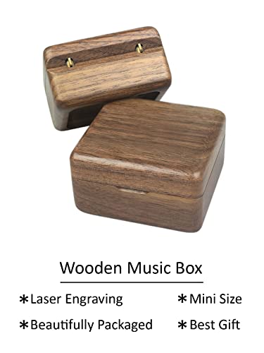 Sinzyo Sailor Moon Music Box Vintage Wood Carved Wind Up Musical Box Gift For Christmas,Birthday,Valentine's Day(Walnut Wooden Box)