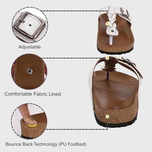 Image of Centrino Women's Berkin-Style Slip-On Sandals | Open Toe Design | Soft PU Footbed | Lightweight & Comfortable | Arch Support | On-Grip Sole | Casual Outdoor Wear (7695)