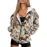 Photo Gallery jekioweii felpe oversize da donna con cappuccio con zip autunno giacche a maniche lunghe con tasche top con cappuccio abiti larghi y2k, stampa cavalli, medium Photo Gallery jekioweii felpe oversize da donna con cappuccio con zip autunno giacche a maniche lunghe con tasche top con cappuccio abiti larghi y2k, stampa cavalli, medium