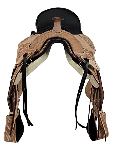Foto von A&M Reitsport Baumloser Westernsattel Utah ECO aus Büffelleder hoher Qualität, Größe:17 Zoll