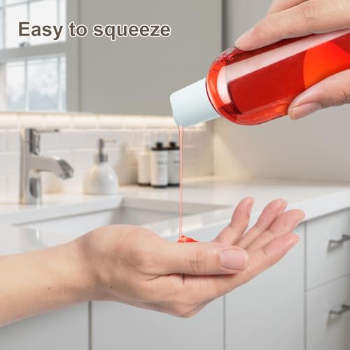 2 Pack 8 oz Clear Plastic Bottles with White Disc Caps Refillable Empty Squeeze Containers Cosmetic Bottles for Toiletries Conditioner Shampoo Lotions Gels4