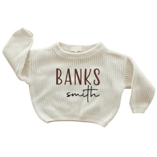 Personalized Baby Sweater with Name - Custom Knit Sweater for