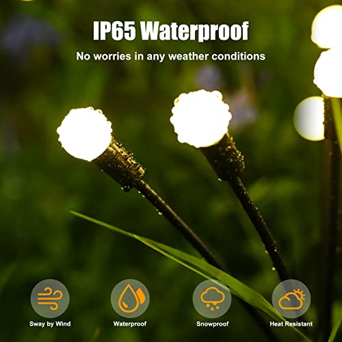 Rikuy Solar Garden Lights, New Upgraded 6 Pack 8 Led Solar Firefly Lights With 8 Lighting Mode, Sway By Wind, Waterproof Solar Outdoor Swaying String Lights With Remote Control For Yard Pathway Decor #TOP5
