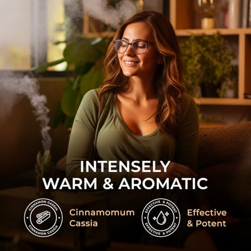 Image of 100% Pure Cinnamon Cassia Essential Oil - 0.34 Fl Oz - Cinnamon Cassia Oil for Hair, Skin, Diffuser, Aromatherapy & DIY Candle Making Scent