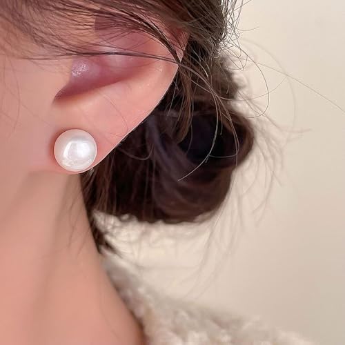 12 Pairs Composite Pearl Earrings, Hypoallergenic Mixed Sizes Simulated Round Ball Pearls Earrings Stud, Lightweight JJewelry Set for Women4
