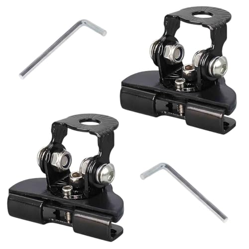 DEAELF 2PCS LED Light Bar Mounting Brackets, Adjustable Hood Work Light Base with Rubber Pad, Off-Road Vehicle Ditch Lights Mounts, Non-Destructive Fixing Car Auxiliary Lighting Accessory (Silver)