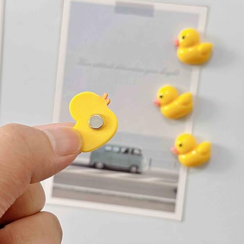 Set de 7 imanes decorativos de pato amarillo para nevera miniatura 3