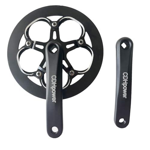 JZSPORTS Bicycle Crankset Single Speed 52T Sprocket Square Taper 170mm Alloy Crank Arm 130 BCD for Mountain Bike Folding Bike E-Bike Cruiser Bike