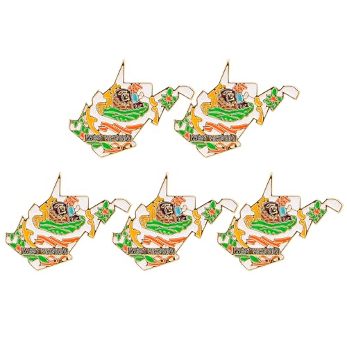 Image of State Shaped Map Lapel Metal Pin Enamel Brooch Keepsake Beautifully Designed for Backpack Hat