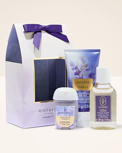 Image of Bath & Body Works Lavender Vanilla Gift Set| Body Care sets - Bath Sets | For Men and Women | Kit for Birthday ,Anniversary & All Special Occasions | Premium Gift Packaging | Luxury Giftsets - Set of 3