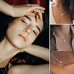 Honsny-Layered-Choker-Necklace-for-Women-Girls-Coin-Moon-Star-Multilayer-Choker-Necklaces-Charm-Tiered-Choker-Chain-Gold-Necklace-Set-Adjustable-Silver-Bar-Pendant-Y-Necklace-for-Teens