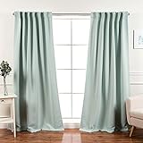 Best Home Fashion Premium Blackout Curtain Panels - Solid Thermal Insulated Window Treatment Blackout Drapes for Bedroom - Back Tab & Rod Pocket – Mint - 52' W x 96' L - (Set of 2 Panels)