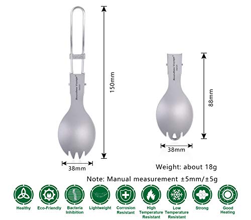 Boundless Voyage Titanium Folding Spoon Spork Fork Set Outdoor Camping Tableware Titanium Cutlery Lunchbox Cutlery Set Travel Cutlery Ti1022T - Image 2