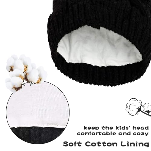 Image of RAOEXI Unisex Baby Toddler Hat and Mitten Set Winter Knitted Thick Warm Beanie Cap Gloves for Infant Boys Girls