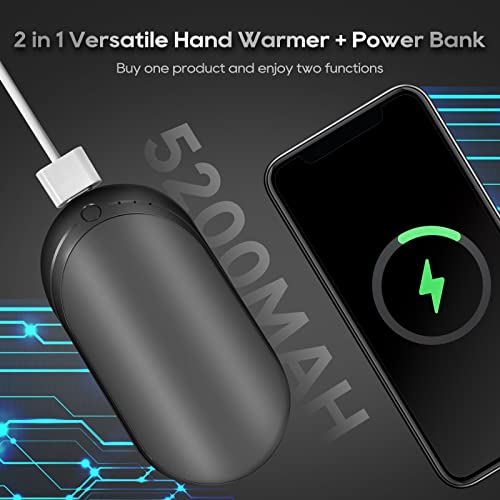 Hand-Warmers-Rechargeable5200-mAh-Electric-Hand-HeaterUSB-Hand-Warmer-Power-Bank-with-3-Heat-Settings-from-95-131Great-Gift-for-Women-MenHiking-Camping