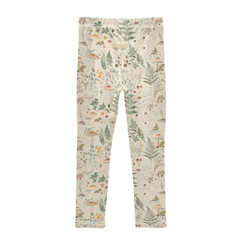 senya Girls Printed Leggings Yoga Pants Mushrooms Wildflowers Pattern for Kids in 4t to 10 Years, 4T2