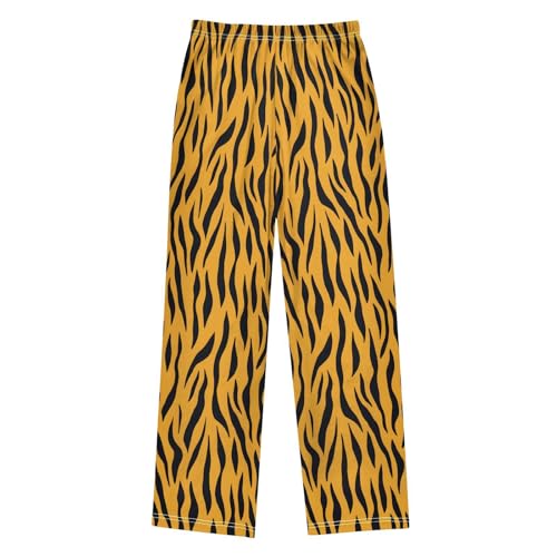 Pajama Pants Sleep Pants Soft Elastic Waist Pajama Lounge Pants Tiger Skin for 6-14 Years Old2