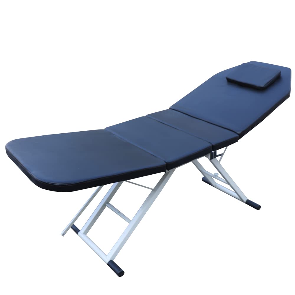 Klappbar Massageliege,Tragbare Massageliege, Mobiler Massagetisch, Faltbares Spa-Bett Tattoo-Bett Schönheitssalon Therapie Tattoo-Liege Leichtgewicht, Anti-Rutsch-Matte, Schwarz