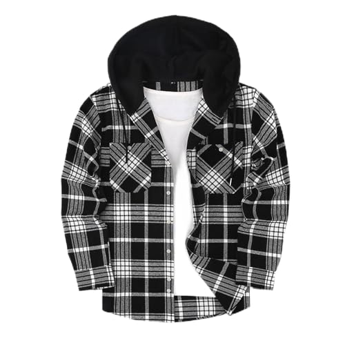 RTTUIOP Jackets For Men Hoodies For Men Plus Size Autumn Coat Long Sleeve Buttons Sweatshirt Gingham Hoody Slim Warm Coats