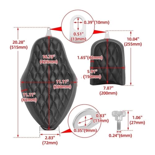 Almohadillas para motocicleta Sportster 1200 y 883 cojines de asiento delantero y trasero 7