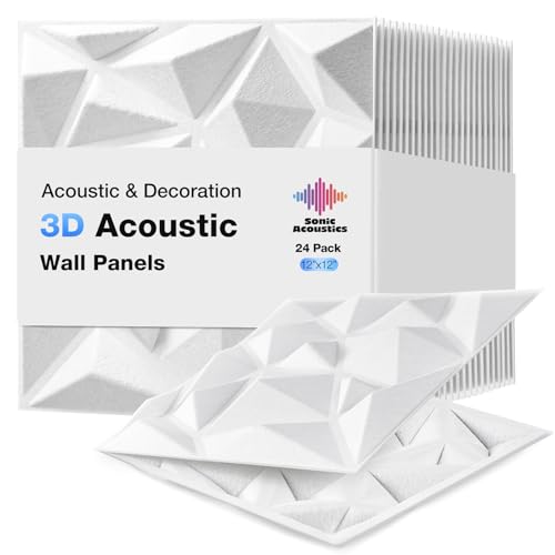 Panneau acoustique design en feutre blanc lot de 24 dalles 3D haut de gamme pour hôtel