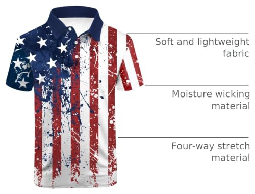 Image of ZITY Men's Golf Short Sleeve Moisture Wicking Polos with Print Patterns