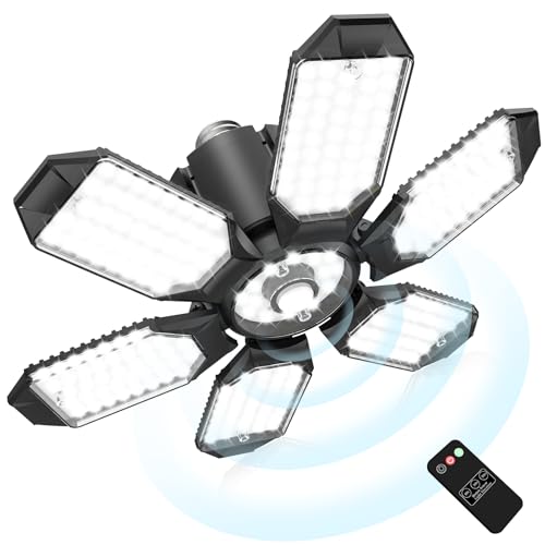 Enospk Motion Sensor Garage Light with Remote 20000LM 6500K LED Shop Light