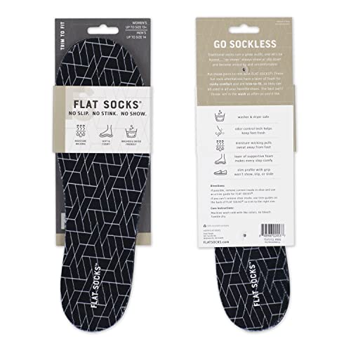 Classic Prints - FLAT SOCKS Sockless Shoe Liner, Washable, No Slip, Odor Control