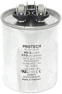 43-23204-34 -Rheem OEM Round Replacement Dual Run Capacitor 45 + 3 UF/MFD 370 Volt
