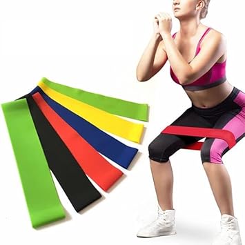 DFF Rubber Band Workout Loops - 5pcs Latex Yoga Gym Strength Training Bands | Resistance Band Set for Fitness, Stretching, and Physical Therapy