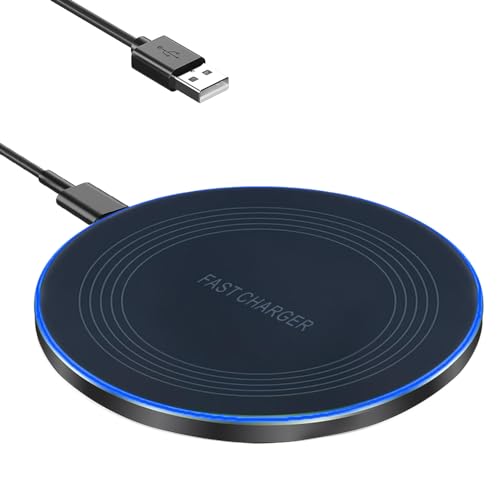 Cargador inalámbrico rápido de inducción, cargador inalámbrico, cargador inalámbrico, compatible con iPhone 14 Pro máx./13/12/11/XS Max/XR/XS/X, cargador de inducción para Samsung Galaxy S22/S23/S21