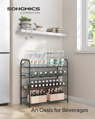 4-Tier Metal Shoe Rack - Holds 16 Pairs, Adjustable Tilt, Ideal for Entryway and Garage, Grey