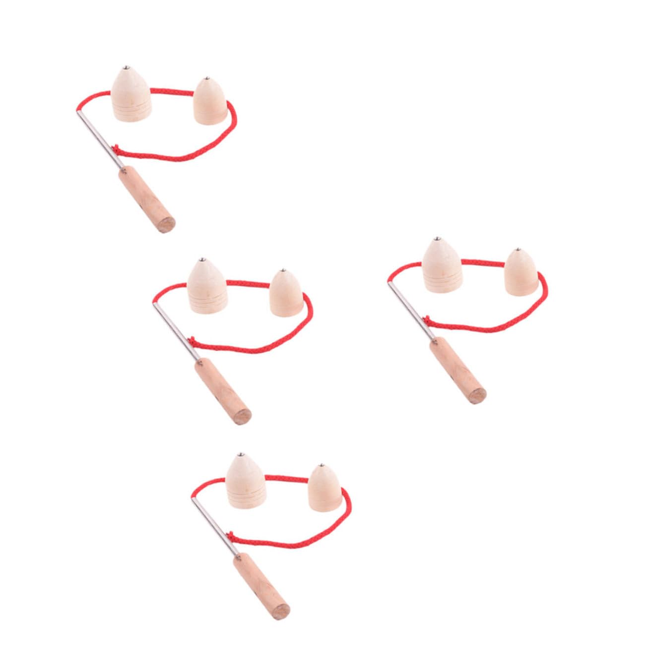 Milisten 4 Sets Spinning Tops Educational for Outdoor Fun Compact Natural Develops Cooperation and Flexibility Present Random Color