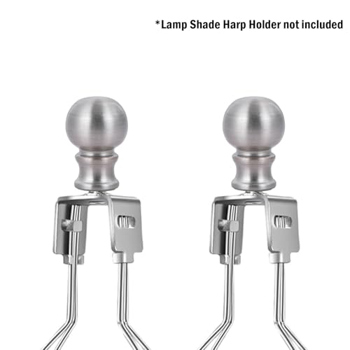 Image of 2 Packs Brushed Nickel Lamp Finials, Solid Finials for Lamp Shades, Lamp Toppers Screw On, Silver Lamp Finials Decorative for Table Lamp