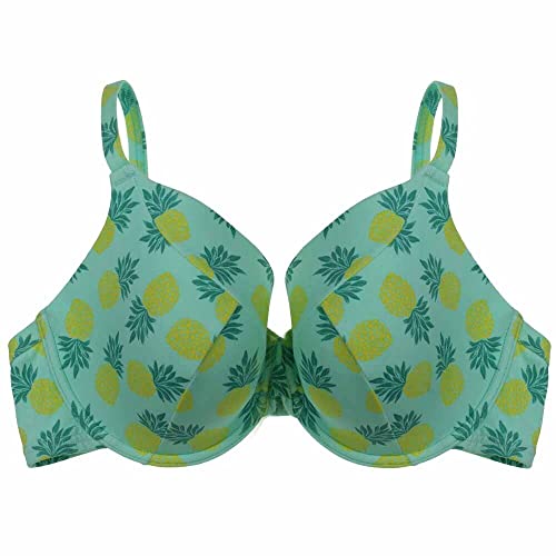 Liv Lingerie Sujetador acolchado con aros para mujer, parte superior o parte inferior de bikini con estampado tropical/floral, Top de piña, 80F