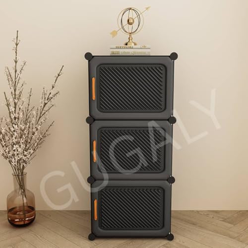 Image of 6 Layer Plastic Shoe Rack for Home 6 Layer with Cover Shoe Rack with Door | Multi Layer Shoe Organizer Stand | Space Saving Footwear Storage Cabinet for Bedroom Entryway.