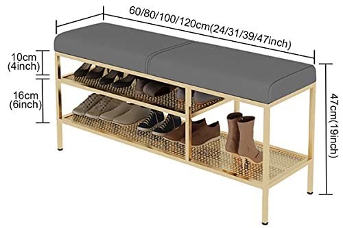 Étagère à chaussures autoportante à 2 niveaux avec banc de rangement - 4